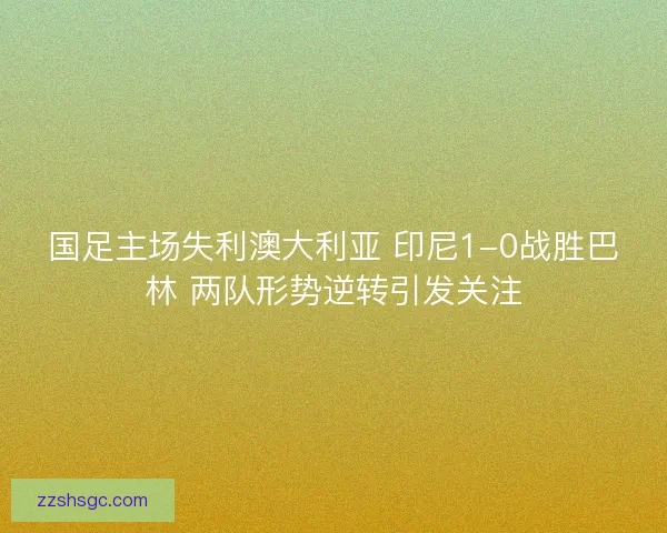 国足主场失利澳大利亚 印尼1-0战胜巴林 两队形势逆转引发关注