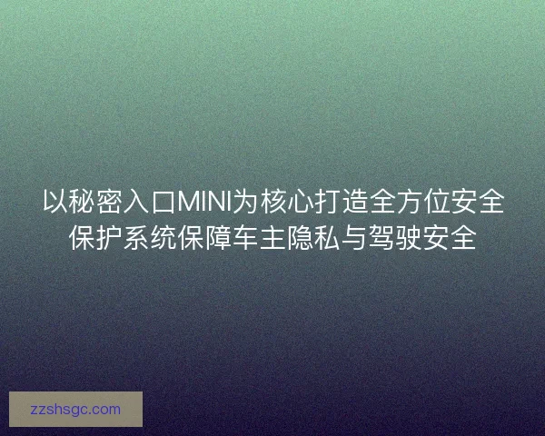 以秘密入口MINI为核心打造全方位安全保护系统保障车主隐私与驾驶安全