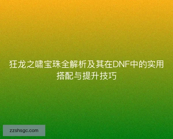 狂龙之啸宝珠全解析及其在DNF中的实用搭配与提升技巧
