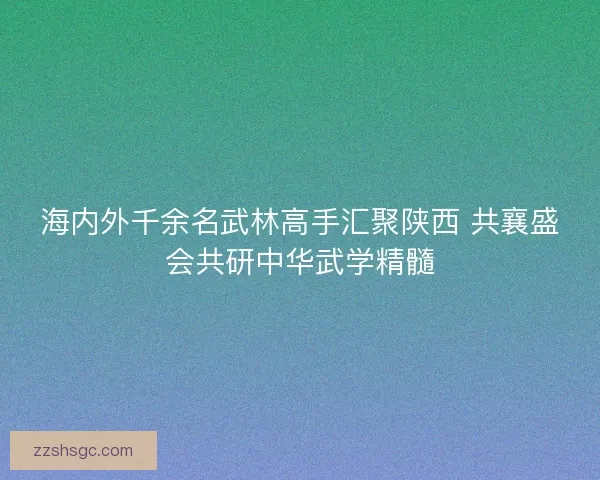 海内外千余名武林高手汇聚陕西 共襄盛会共研中华武学精髓