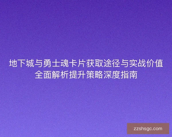 地下城与勇士魂卡片获取途径与实战价值全面解析提升策略深度指南